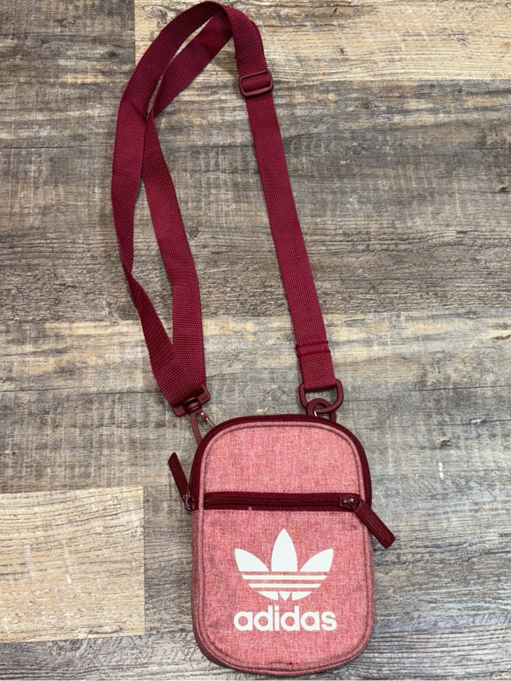 adidas Originals Festival crossbody bag in a heather burgundy